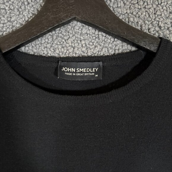 John Smedley 100% Pure New Wool Crewneck Sweatshirt - Men's Size M - Black - Picture 2 of 7